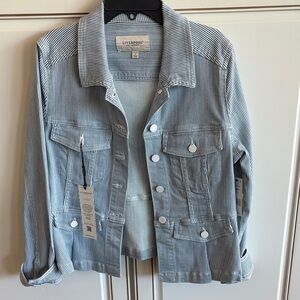 NET Liverpool Chambry Striped Jean Jacket